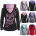 Black Friday Womens Butterflies Skull Hoodie Kangaroo Pocket Hooded Sweatshirt - menochic
